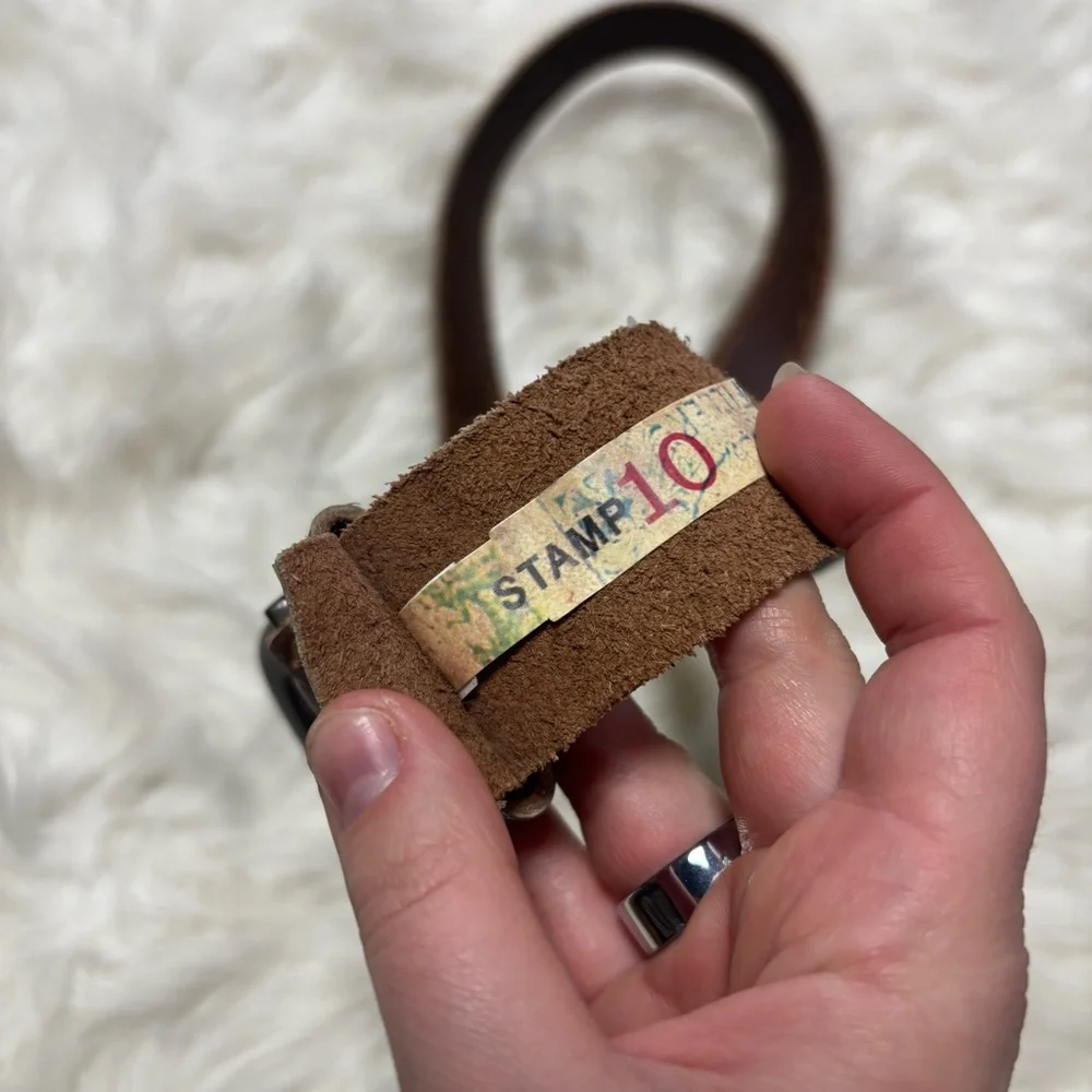 Stamp 10 Leather Floral Embossed and Painted Belt size 31-36